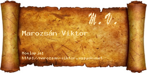 Marozsán Viktor névjegykártya